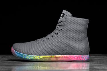 Nobull Superfabric High-Top Neon Men's Trainers Dark Grey | Australia (DC5412)